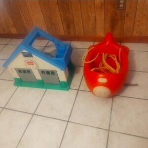 Little tike play house and airplane swing both from 1989